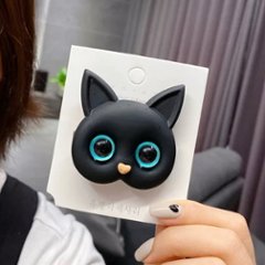 黒猫ヘアクリップの画像