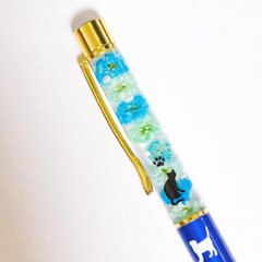 猫柄ハーバリウムボールペン*ブルーの画像