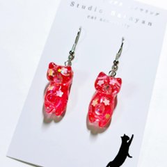 桜猫ピアス*ピンクの画像