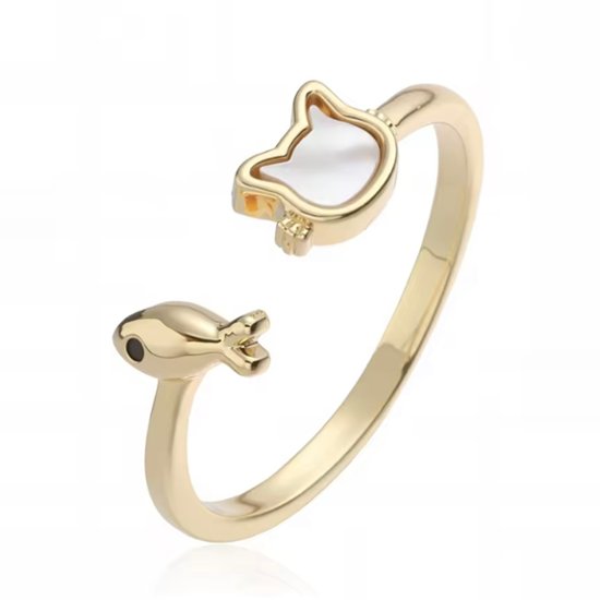 【1点】猫とお魚リング画像