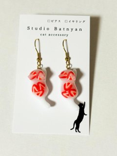 【期間限定】牛乳寒天猫ピアス画像