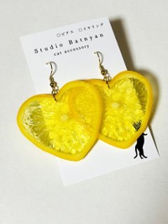 輪切りハートレモン*ピアスの画像