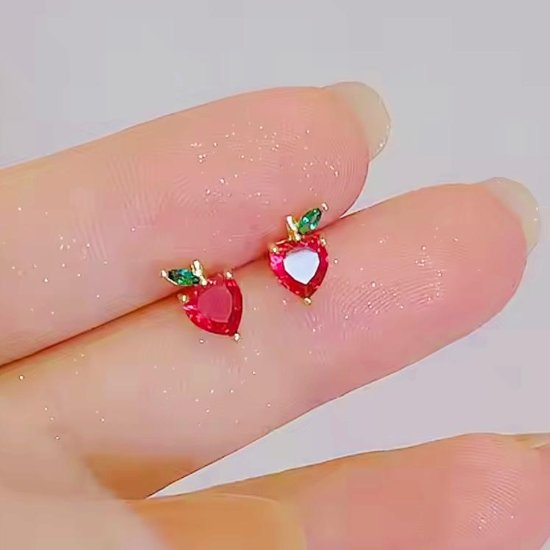【1点】りんごピアス*ゴールド画像