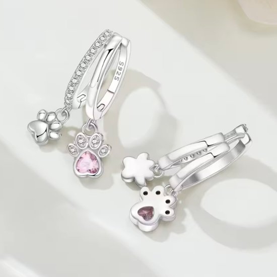 【1点】肉球リングピアス*ピンク画像