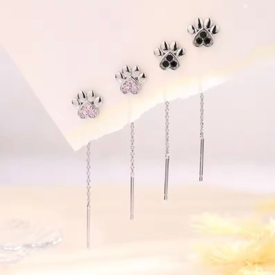 肉球ドロップピアス*925シルバー画像