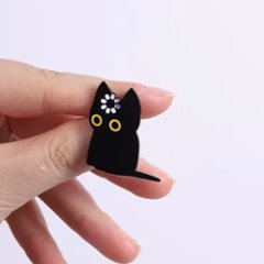 Now Loading猫ピンバッヂ*黒猫画像