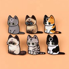 Now Loading猫ピンバッヂ*6柄の画像
