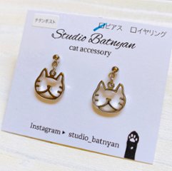 【1点】Tora猫ピアス*シルバー画像