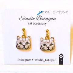 【1点】サバトラ猫ピアスの画像