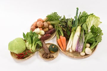 未使用：大満足！箱いっぱいの収穫物の野菜セットLの画像