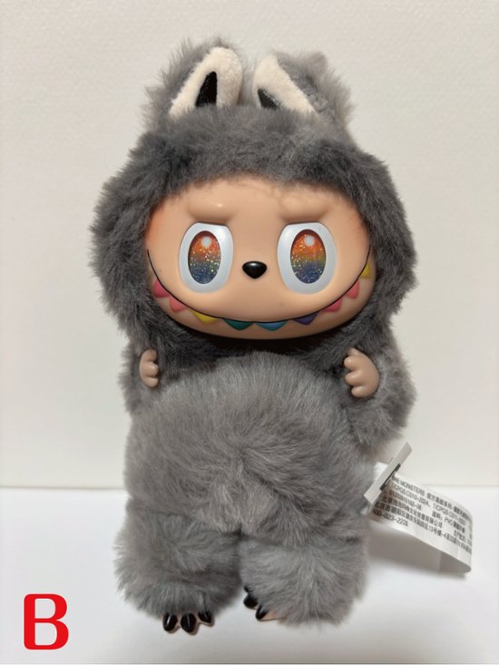 POP MART LABUBU Big into Energy ZIMOMO ラブブ シックレット グレー ぬいぐるみ キーホルダー付き画像