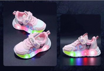 クロミちゃん ハローキティ 子ども 靴 短靴 スニーカー シューズ カジュアルシューズ 女の子ピンク パープル 2色 13.3cm-18.3cm 通園 通学 遠足 ハイキング ジョギング 旅行 送料無画像