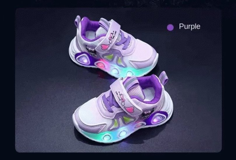 クロミちゃん ハローキティ 子ども 靴 短靴 スニーカー シューズ カジュアルシューズ 女の子ピンク パープル 2色 13.3cm-18.3cm 通園 通学 遠足 ハイキング ジョギング 旅行 送料無画像