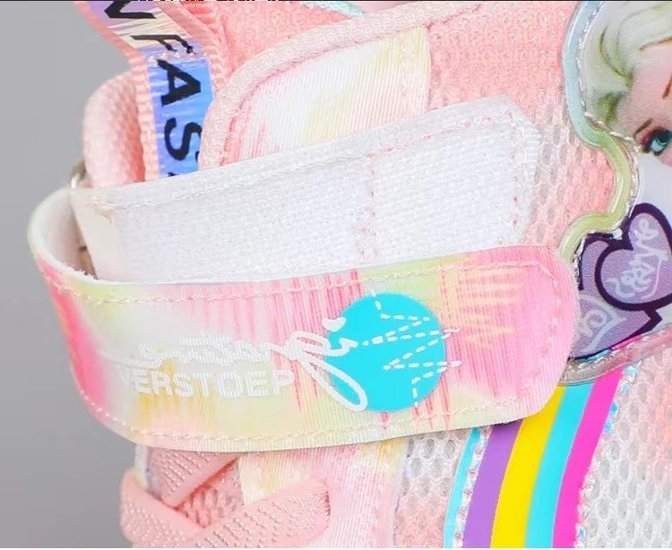 子供用 子ども 靴 短靴 スニーカー シューズ ディズニー アナと雪の女王 エルサ LED 点滅ライト付き 光る靴 女の子 キッズ ガールズ  送料無料画像