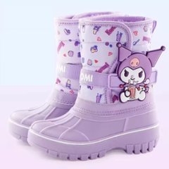 クロミちゃん キティちゃん シナモロール スノーブーツ ピンク ブルー パープル 16-22cm 長靴 シューズ カジュアル 女の子 雪道 ゲレンデ 通園 通学 遠足 ハイキング ジョギング 旅行の画像