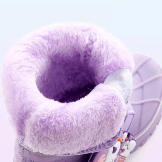 クロミちゃん キティちゃん シナモロール スノーブーツ ピンク ブルー パープル 16-22cm 長靴 シューズ カジュアル 女の子 雪道 ゲレンデ 通園 通学 遠足 ハイキング ジョギング 旅行画像