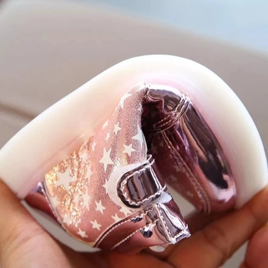 ミニーマウス エナメル LED光る靴 女の子 キッズ ガールズ 子ども 靴 短靴 スニーカー  13.5cm-18cm 通園 通学 遠足 ランニング ハイキング 旅行 ピンク ゴールド シルバー 3色画像