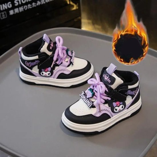 クロミちゃん マイメロディ ハローキティ スニーカー シューズ カジュアルシューズ 女の子 男の子 パープル ピンク 2色 16.3cm-22.9cm 通園 通学 遠足 ハイキング ジョギング 旅行画像