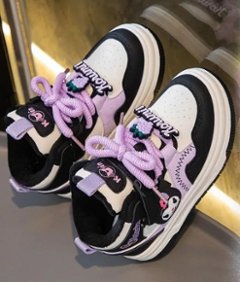 クロミちゃん マイメロディ ハローキティ スニーカー シューズ カジュアルシューズ 女の子 男の子 パープル ピンク 2色 16.3cm-22.9cm 通園 通学 遠足 ハイキング ジョギング 旅行画像