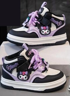 クロミちゃん マイメロディ ハローキティ スニーカー シューズ カジュアルシューズ 女の子 男の子 パープル ピンク 2色 16.3cm-22.9cm 通園 通学 遠足 ハイキング ジョギング 旅行画像