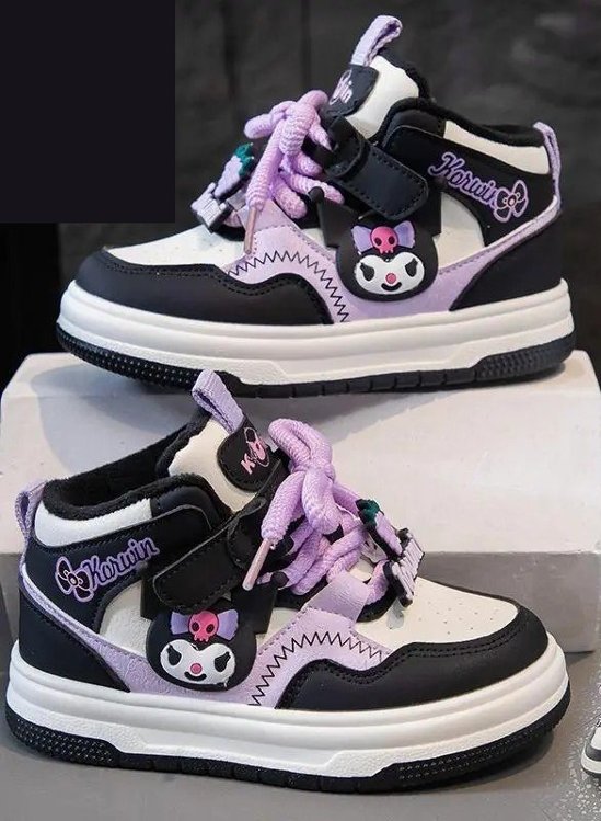 クロミちゃん マイメロディ ハローキティ スニーカー シューズ カジュアルシューズ 女の子 男の子 パープル ピンク 2色 16.3cm-22.9cm 通園 通学 遠足 ハイキング ジョギング 旅行画像