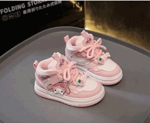 クロミちゃん マイメロディ ハローキティ スニーカー シューズ カジュアルシューズ 女の子 男の子 パープル ピンク 2色 16.3cm-22.9cm 通園 通学 遠足 ハイキング ジョギング 旅行画像