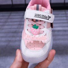 クロミちゃん マイメロディ ハローキティ LEDライト付き 光る靴 スニーカー 女の子用 ピンク パープル 2色 通園 通学 ジョギング 13-18cm画像