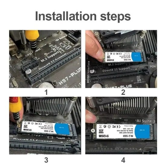 HESRAY M.2 2280 NGFF SSD 4TB SATA III NAND Read:7000MBs Write:4000MBs 内蔵ソリッドステートドライブ画像