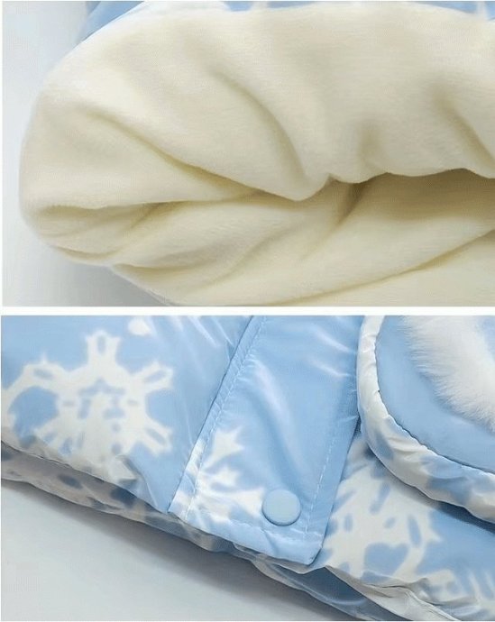 供服 こども キッズ 女の子 ダウンジャケット アナと雪の女王 エルザ フード付き 100-140cm ピンク ブルー2色 キュート 可愛い画像