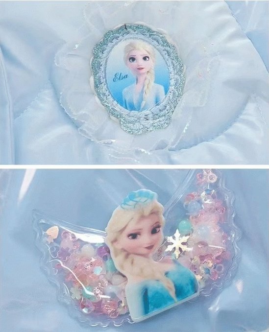 供服 こども キッズ 女の子 ダウンジャケット アナと雪の女王 エルザ フード付き 100-140cm ピンク ブルー2色 キュート 可愛い画像