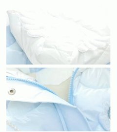 供服 こども キッズ 女の子 ダウンジャケット アナと雪の女王 エルザ フード付き 100-140cm ピンク ブルー2色 キュート 可愛い画像