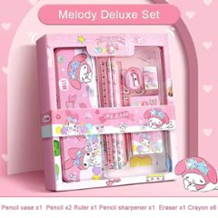 筆記具セット クロミちゃん マイメロディ シナモロール サンリオ ハローキティ 鉛筆 筆箱 ペンケース 鉛筆削り 定規 消しゴム ペンキャップ 小学生 中学生 高校生 女の子 文房具 筆記具 可愛い 画像