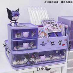 引き出し コンパートメントデスク クロミ メロディー シナモロール キティ ポチャッコサンリオ ディスク コンパートメント 学習整理棚 文房具収納ボックス 男の子 女の子 かわいい 小学生 中学生 高の画像