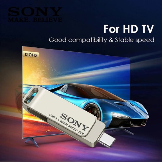 SONY OTG USBメモリ 2TB 大容量 3.2フラッシュドライブ 高TypeA-C 2in1 360度回転 フラッシュメモリ スマホ ihone ipad Android  PC TV オーデ画像