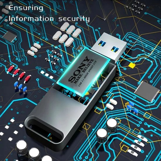 SONY OTG USBメモリ 2TB 大容量 3.2フラッシュドライブ 高TypeA-C 2in1 360度回転 フラッシュメモリ スマホ ihone ipad Android  PC TV オーデ画像
