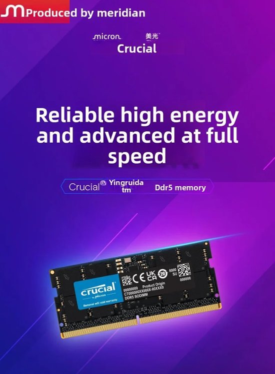 Crucial Micron DDR5 5600MHz ノートパソコン用メモリ 32GB 1.1v SO-DIMM 262pin RAMモジュール ×2(64GB)2枚組画像
