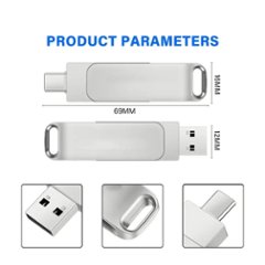 USBメモリ 2TB 大容量 3.2フラッシュドライブ 高TypeA-C 2in1 360度回転 フラッシュメモリ スマホ ihone ipad Android  PC TV オーデ画像