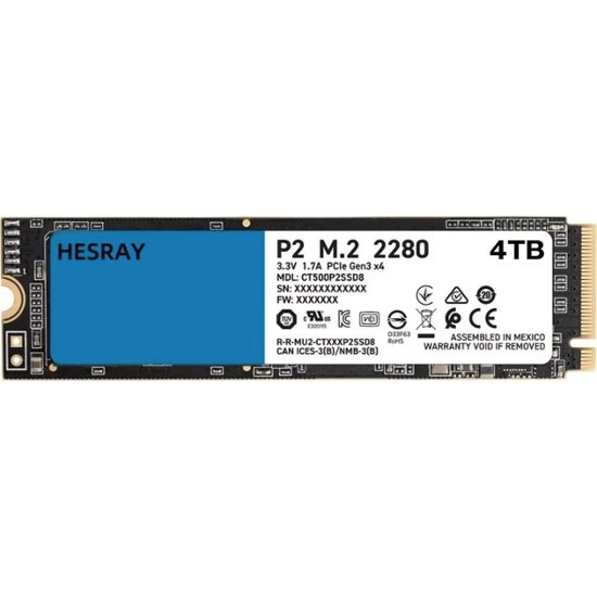 HESRAY NVMe M.2 2280 PCIe 3.0 Gen 3×4 SSD MODEL:CT500P2SSD8 Read:5000/7000MBs Write:4000/4600MBs画像