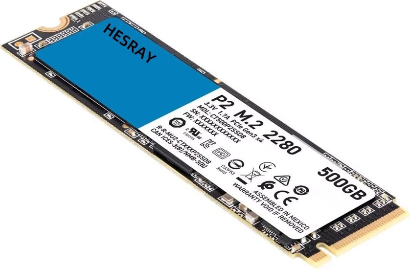 HESRAY NVMe M.2 2280 PCIe 3.0 Gen 3×4 SSD MODEL:CT500P2SSD8 Read:5000/7000MBs Write:4000/4600MBs画像