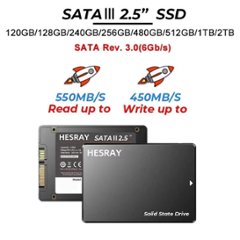 HESRAY SATA3 2.5インチ 3D NAND SSD 4TB 内蔵ソリッドステートドライブ Read:5000/7000MBs Write:4000/4600MBs デスクトップ ノートパソ画像