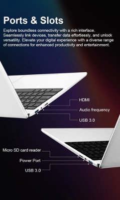 FANHUN 15.6インチ Windows 11 Pro搭載 ノートパソコン Core i7 8500Y 16GB RAM 2TB SSD 指紋認証付きノートブック画像