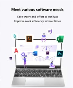FANHUN 15.6インチ Windows 11 Pro搭載 ノートパソコン Core i7 8500Y 16GB RAM 2TB SSD 指紋認証付きノートブック画像