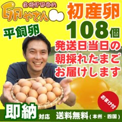 平飼い卵の初産み卵80個＋破損保証のオマケ28個の画像