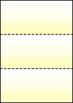 A4 イエローグラデーション55kg 3分割/マイクロミシン目(穴無し・黄1色) 2,000枚の画像