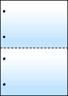 A4 ブルーグラデーション55kg 2分割/マイクロミシン目・ファイル穴(青1色)  2,000枚の画像