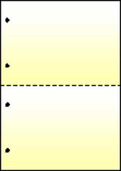 A4 イエローグラデーション55kg 2分割/マイクロミシン目・ファイル穴(黄1色)  2,000枚の画像