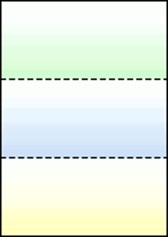 A4 グラデーション55kg 3分割/マイクロミシン目(穴無し・3色) 2,000枚の画像