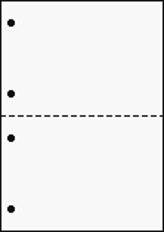 B5 白紙上質55kg 2分割/マイクロミシン目・ファイル穴 2,000枚の画像