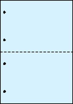A4 片面全面水色 55kg 2分割/マイクロミシン目・ファイル穴 2,000枚の画像