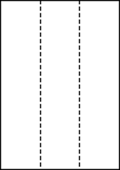 A4 上質白紙55kg 横3面 縦長3分割/マイクロミシン目入り用紙 500枚の画像